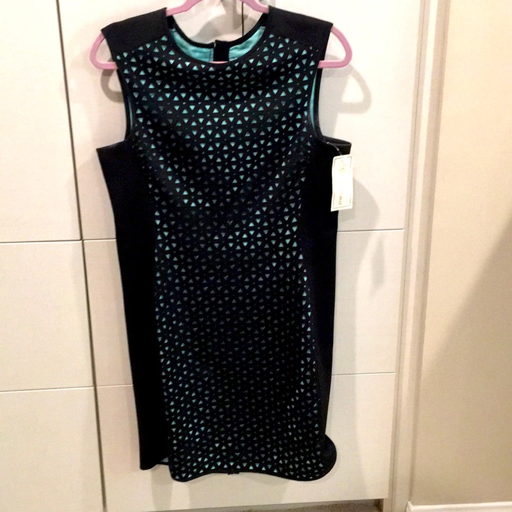 Shoshanna black and turquoise dress sz 12